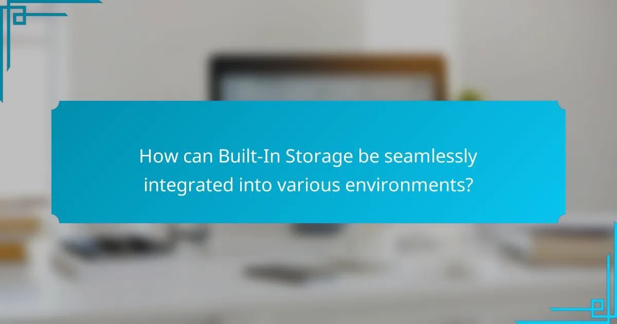 How can Built-In Storage be seamlessly integrated into various environments?