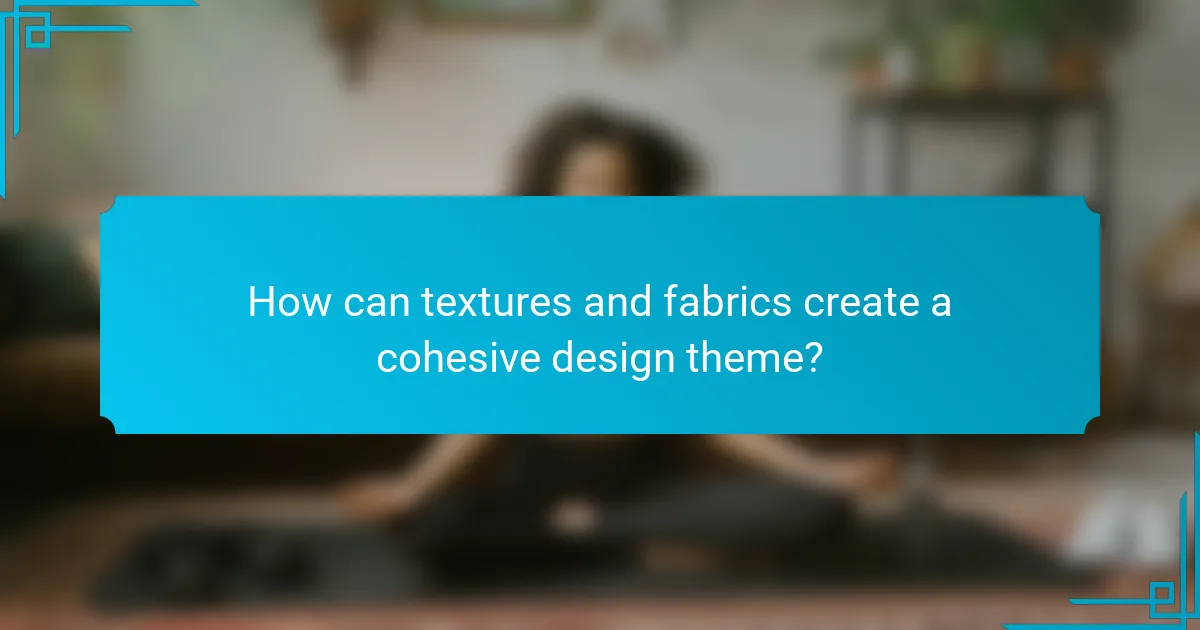 How can textures and fabrics create a cohesive design theme?