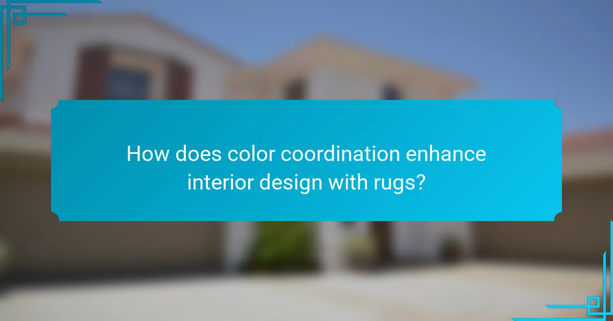 How does color coordination enhance interior design with rugs?