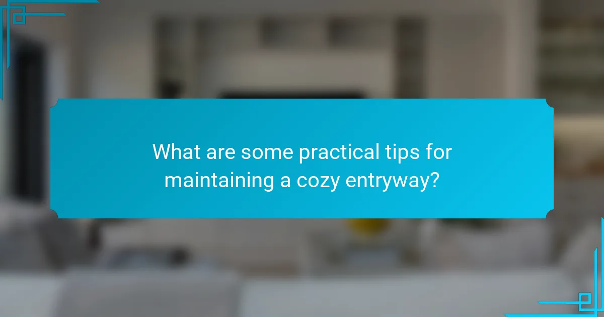 What are some practical tips for maintaining a cozy entryway?