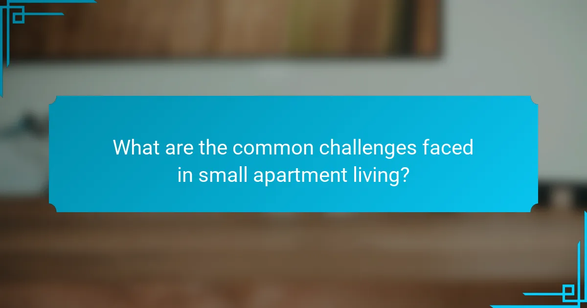 What are the common challenges faced in small apartment living?