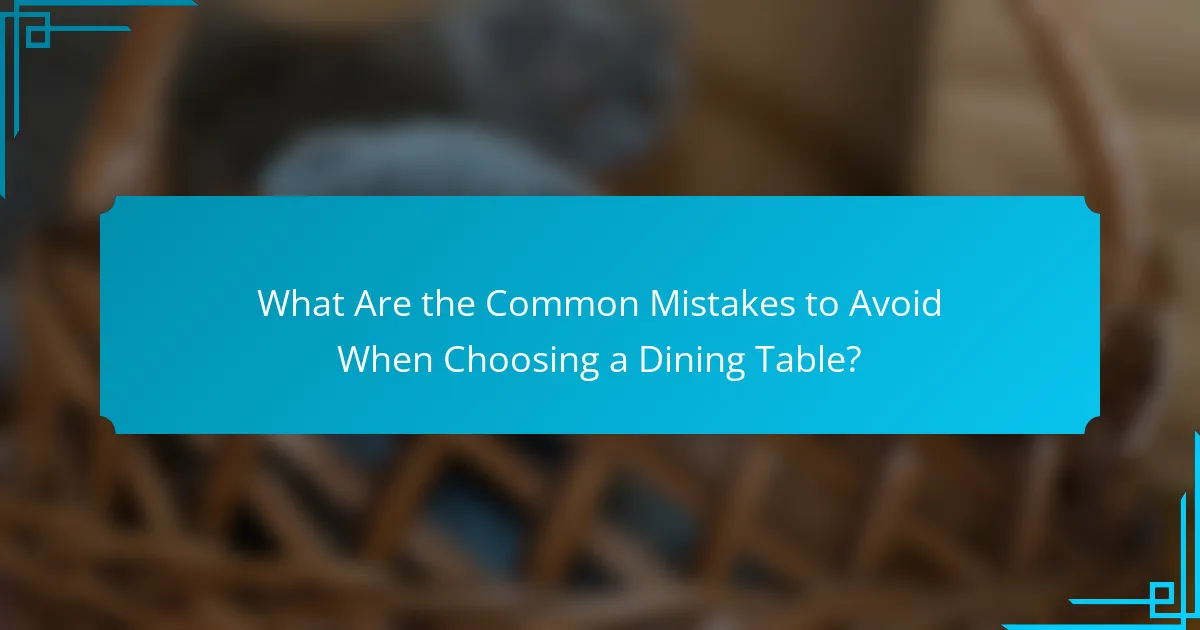 What Are the Common Mistakes to Avoid When Choosing a Dining Table?