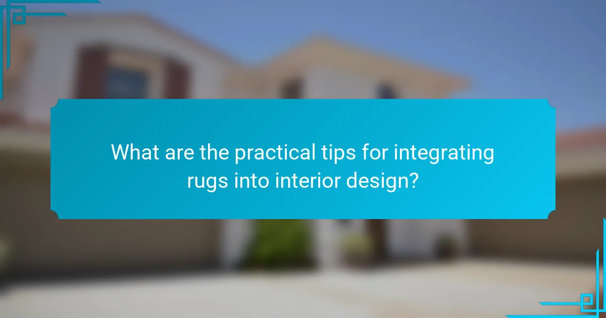 What are the practical tips for integrating rugs into interior design?