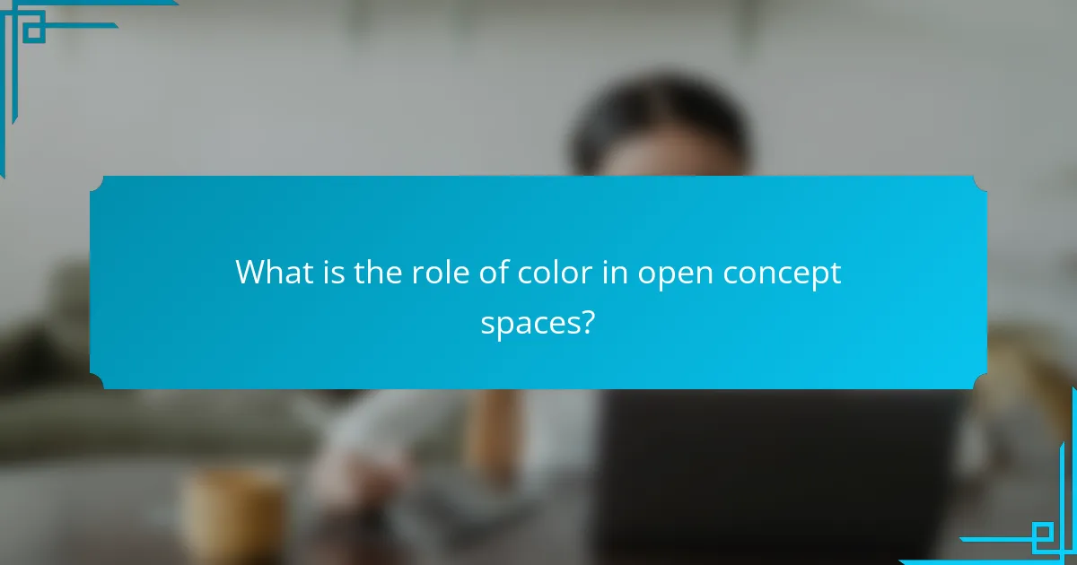 What is the role of color in open concept spaces?