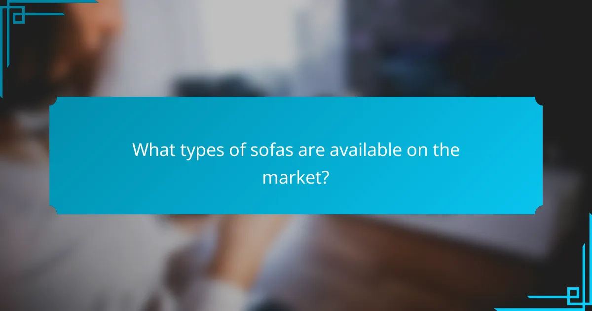 What types of sofas are available on the market?